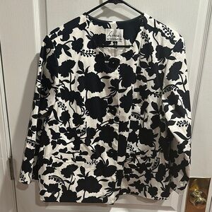 Linea by Louis Dell’Olio Black and White Floral Jacket